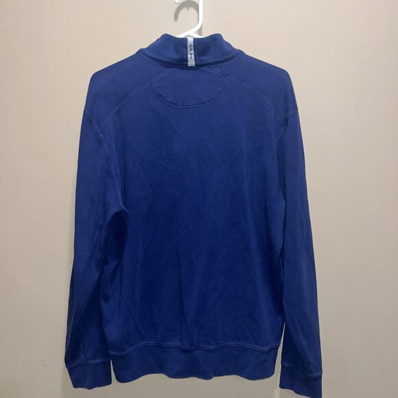 Bobby Jones Men's Golf Zip Pull Over Sweater Blue L Peruvian Cotton Casual - Picture 2 of 14